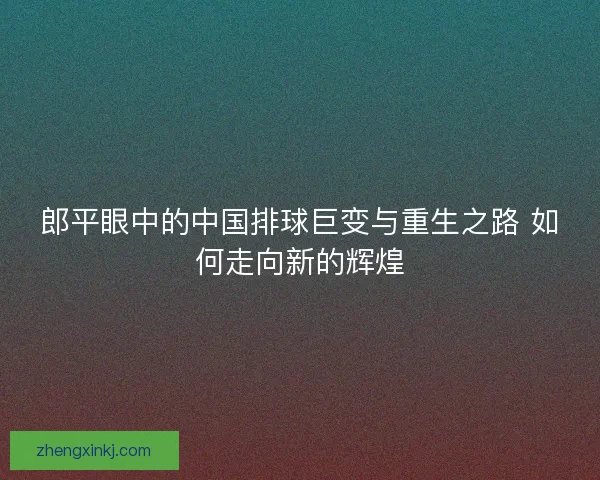 郎平眼中的中国排球巨变与重生之路 如何走向新的辉煌